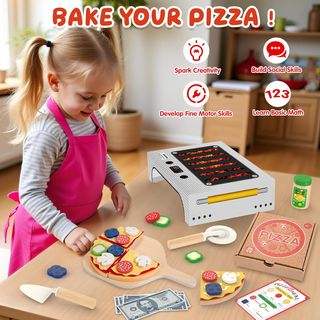 Juego de Pizza de Madera Montessori