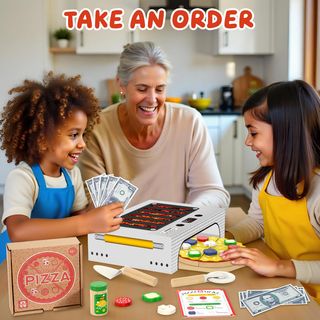 Juego de Pizza de Madera Montessori