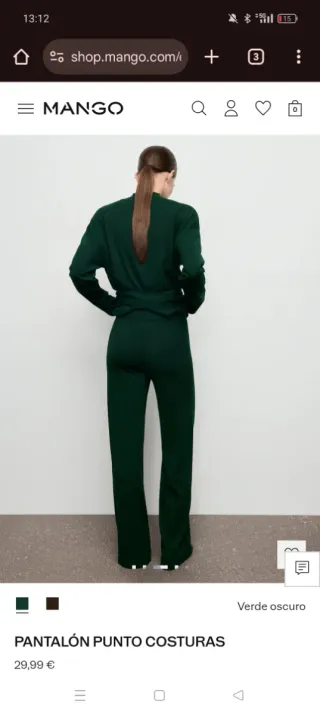 Conjunto Mango verde con etiquetas.