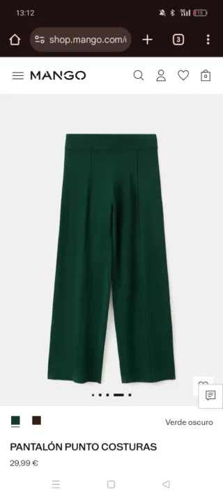 Conjunto Mango verde con etiquetas.