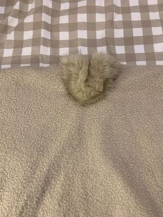 Poncho borrego y pelo beige talla única