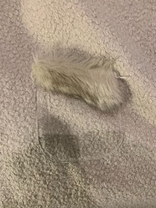 Poncho borrego y pelo beige talla única