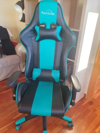 Silla Gaming Rainbow Negra y Turquesa