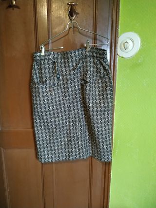 Falda con estampado de cuadros