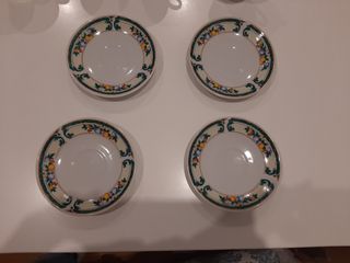 Juego 4 Tazas y Platos Café Cerámica