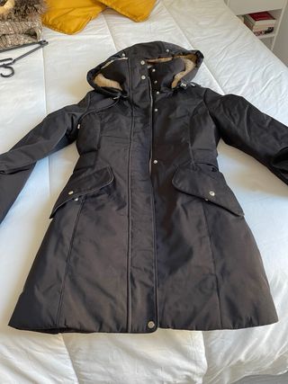 Abrigo Zara Negro Muy Abrigado