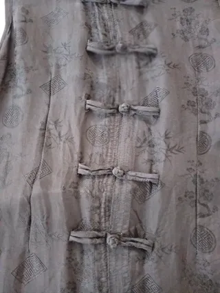 Blusa Seda Negra Estilo Oriental