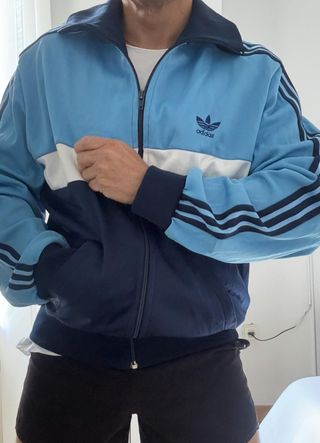 Adidas Vintage Chaqueta Hombre Azul Celeste M