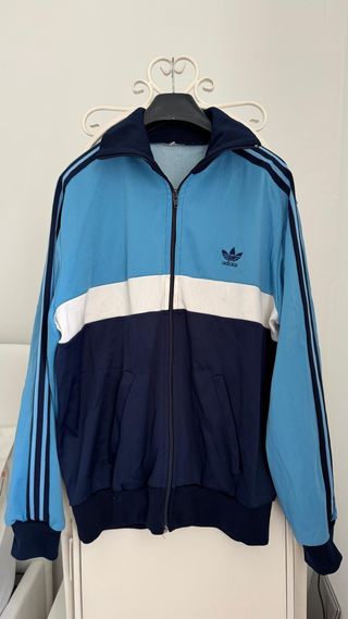 Adidas Vintage Chaqueta Hombre Azul Celeste M