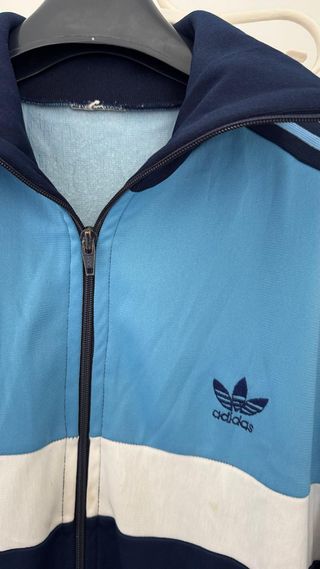 Adidas Vintage Chaqueta Hombre Azul Celeste M
