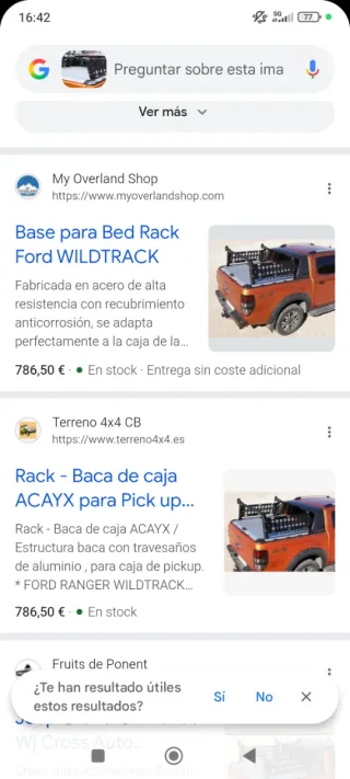 Persiana arco y rack de carga con planchas Ford Ra