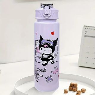 Botella de agua Kuromi morada