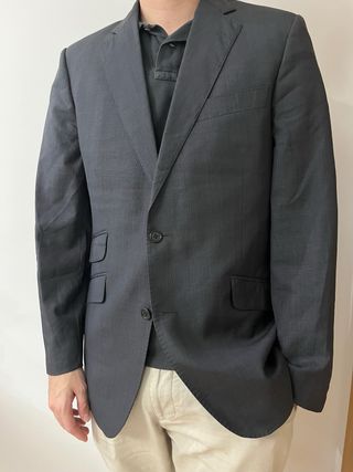 Chaqueta de traje Burberry gris hombre