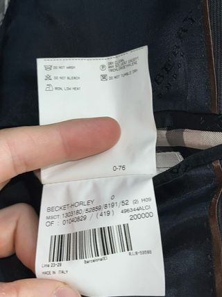 Chaqueta de traje Burberry gris hombre