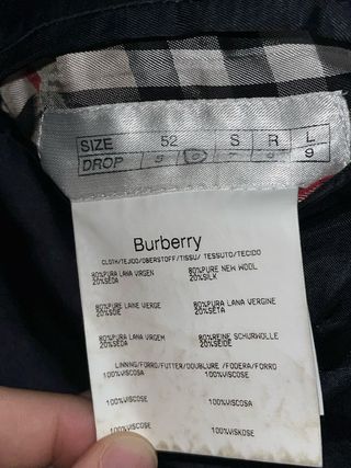 Chaqueta de traje Burberry gris hombre