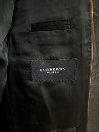 Chaqueta de traje Burberry gris hombre
