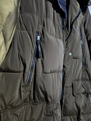 Chaqueta Parka Zara Verde Militar