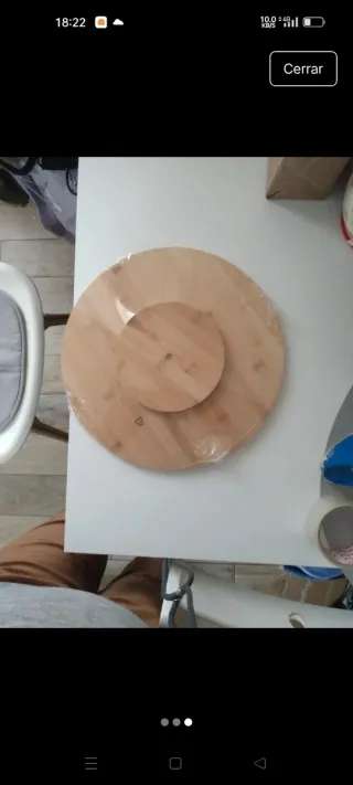 Tabla Redonda Giratoria Bambú 35cm