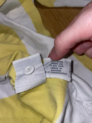 Polo Ralph Lauren Rayas Amarillo y Blanco