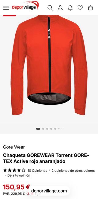 Chaqueta Gore-Tex Active Naranja