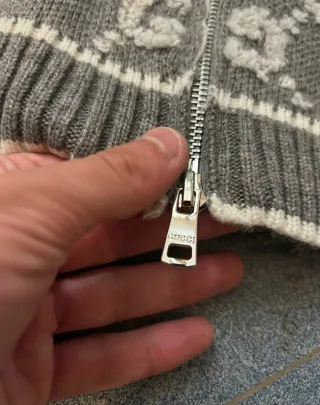 Cárdigan Gucci GG Monogram Cremallera Beige Marrón