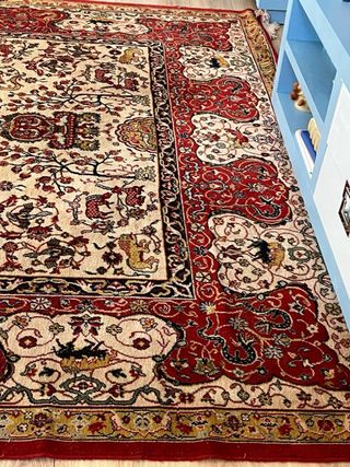 Tappeto Classico Lana Beige e Rosso