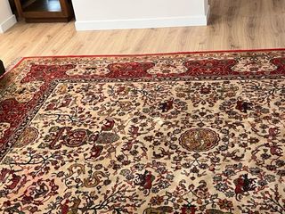 Tappeto Classico Lana Beige e Rosso