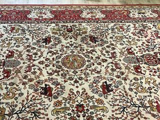 Tappeto Classico Lana Beige e Rosso