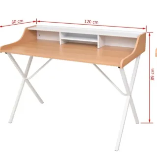 Escritorio madera y metal blanco