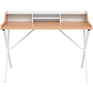 Escritorio madera y metal blanco