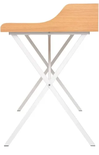 Escritorio madera y metal blanco