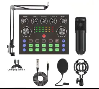 Kit Podcast Micrófono Profesional Negro