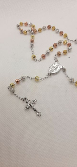 Rosario Tricolore con Medaglia e Crocifisso