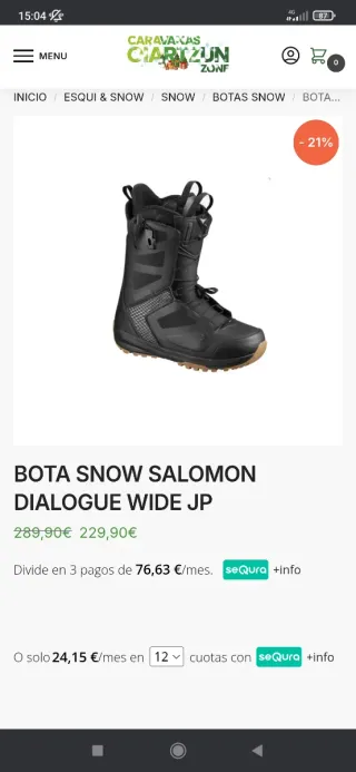 Botas Snowboard Salomon Dialogue WideJP talla41.5