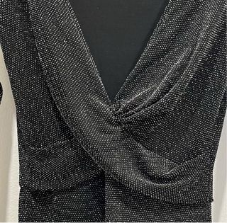 Vestido fiesta plateado y negro