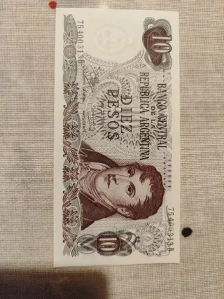 Bancanota da 10 pesos argentini