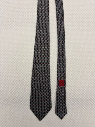 Corbata Hermes Azul Marino, Gris y Roja
