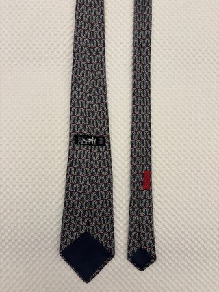 Corbata Hermes Azul Marino, Gris y Roja