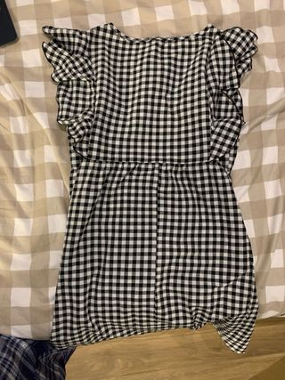 Vestido cuadros blanco y negro