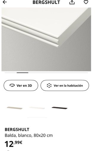 Estantería Ikea Bergshult Blanca 80x20cm