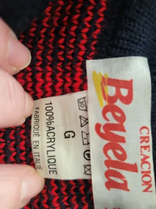 Jersey cuello camisero rayas azul/rojo