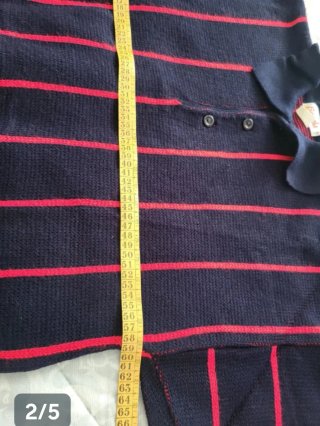 Jersey cuello camisero rayas azul/rojo