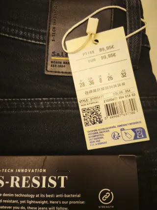 Vaqueros hombre  Salsa Skinny S-Resist Azul oscuro