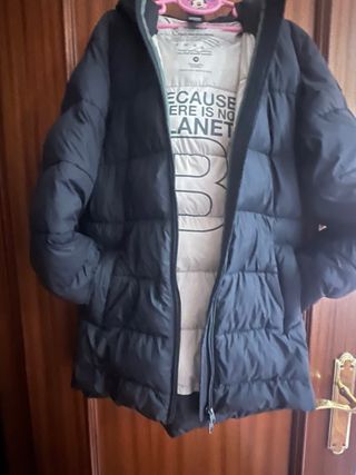 Plumífero Ecoalf Unisex con Capucha Negro talla 10