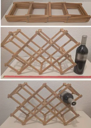 Botellero Madera Plegable 10 Botellas