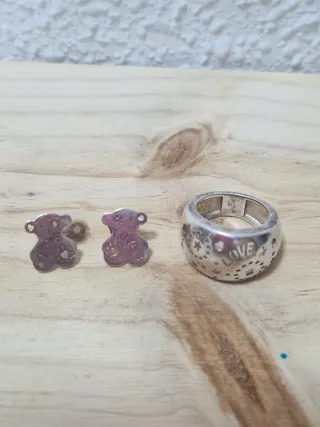 Conjunto Tous: Anillo y Pendientes Oso