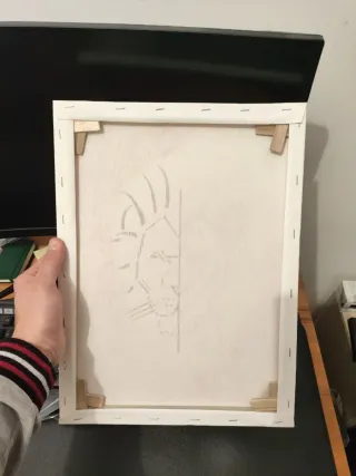 Quadro acrilico leone 40x30