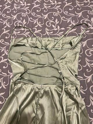 Vestido largo verde menta