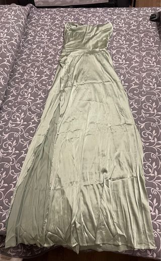 Vestido largo verde menta