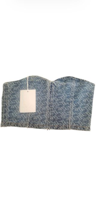 Corsetto Pinko Denim Logo All-Over.Nuovo